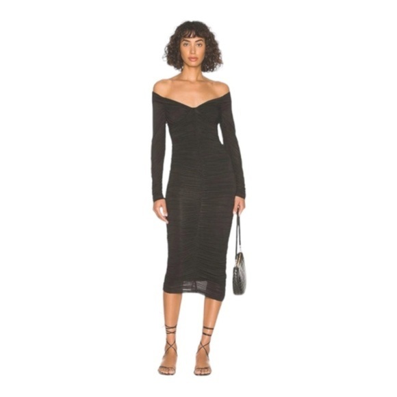 Bardot Ruched Detail Midi Dress NWOT - Picture 1 of 8